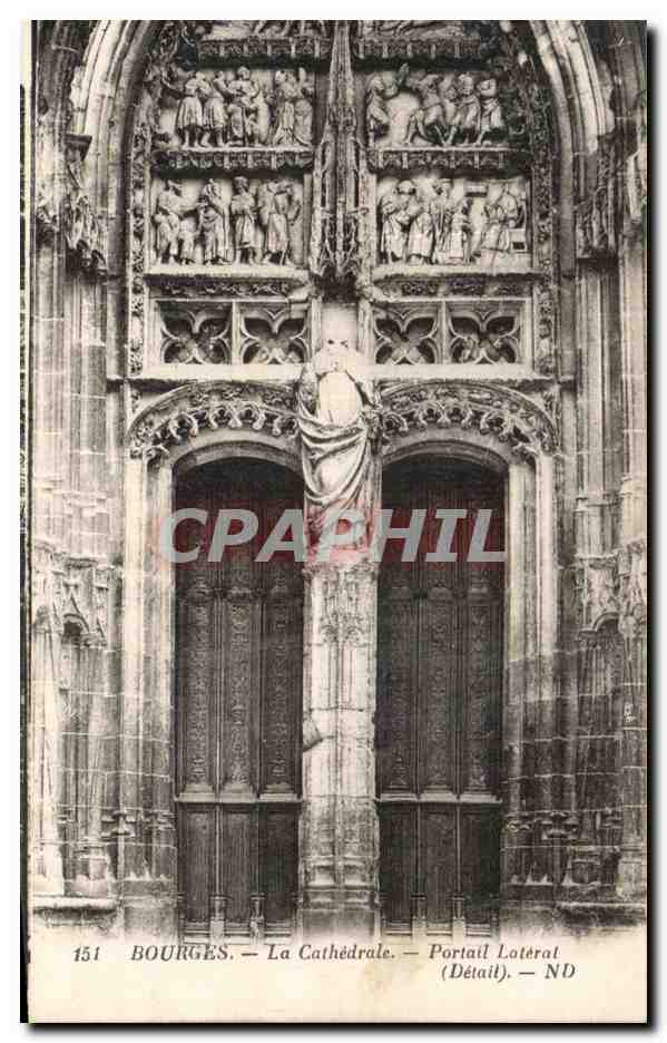 CPA Bourges La Cathedrale Portail Lateral