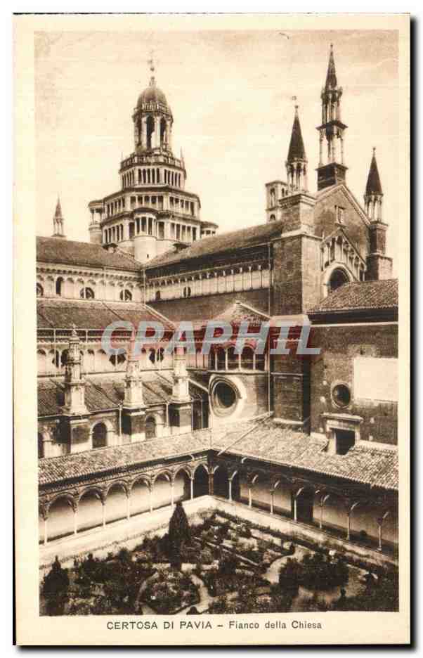 CPA Certosa Di Pavia Fianco della Chiesa