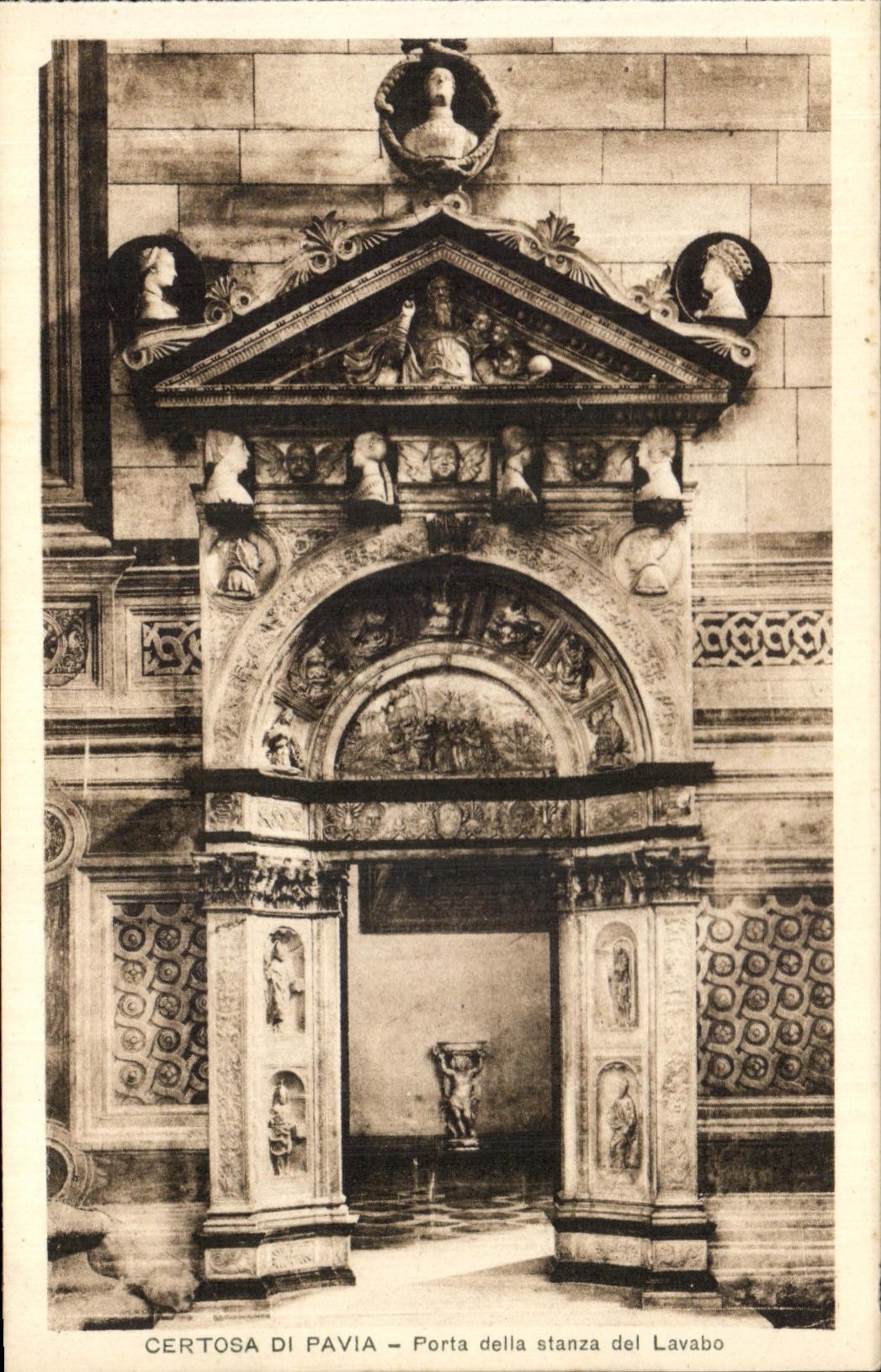 CPA Certosa Di Pavia Porta della stanza del Lavabo