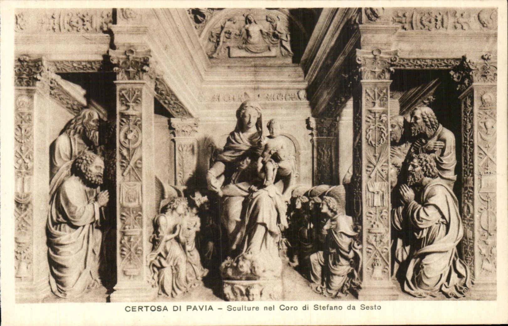 CPA Certosa Di Pavia Sculture nel Coro di Stefano da Sesto