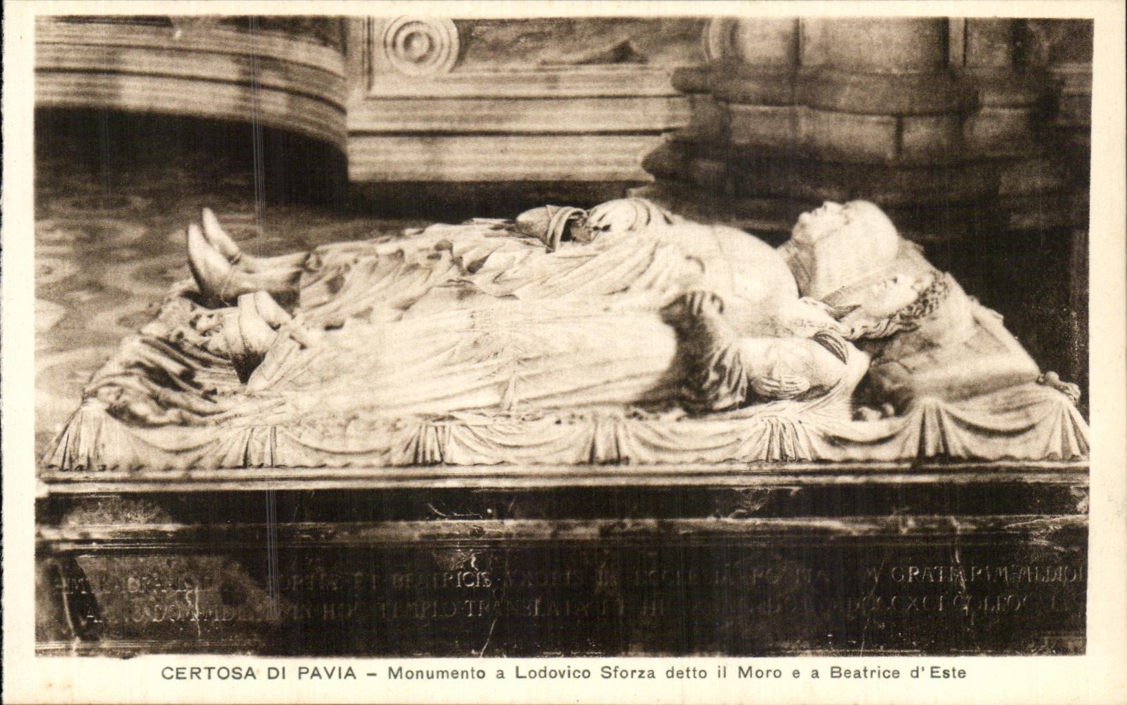CPA Certosa Di Pavia Monumento a Lodovico Siorza detto il Moro Beatrioe d'Este