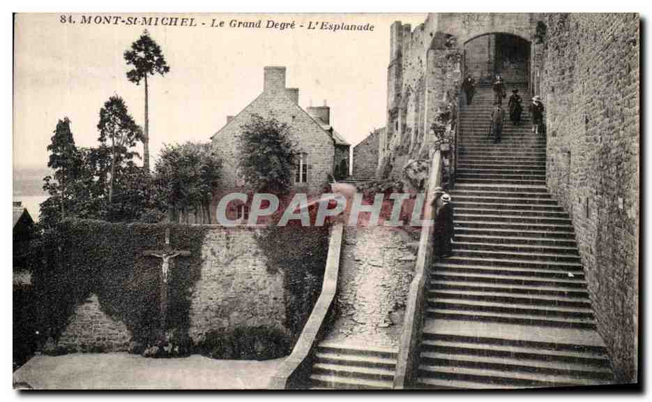 CPA Mont St Michel Le Grand Degre L'Esplanade