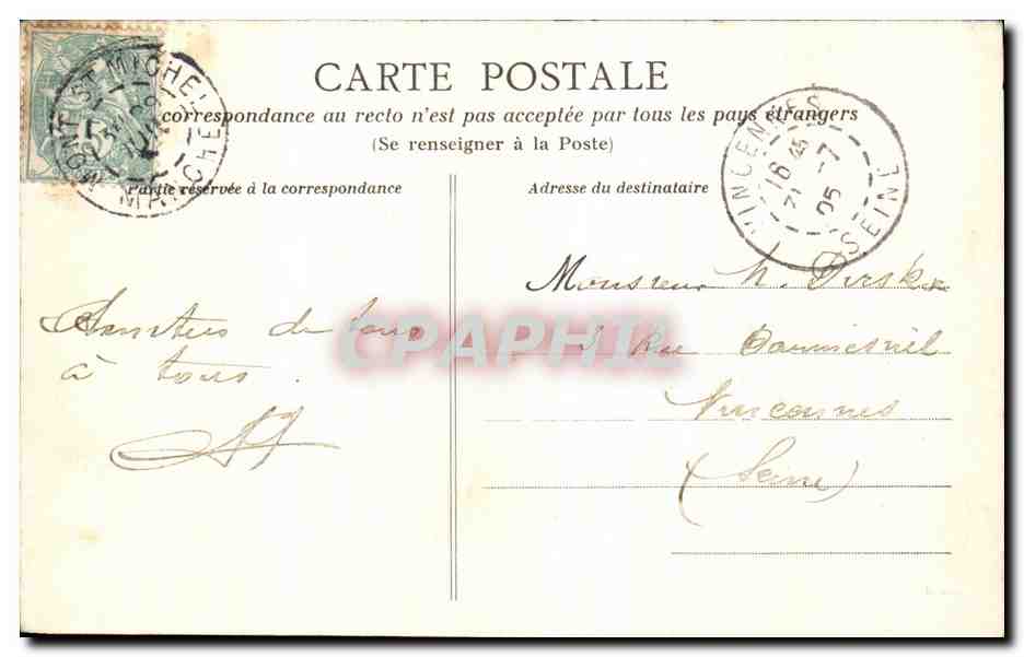 Le Mont-Saint-Michel — Vue générale — HLM, n° 390 — Verso