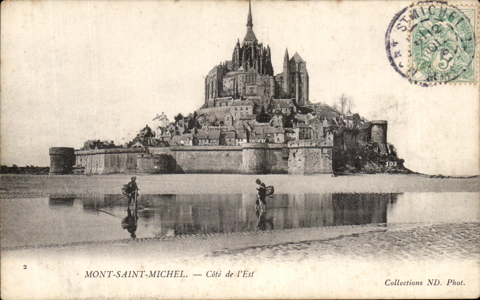 CPA Mont Saint Michel Cote de l'Est Pecheurs