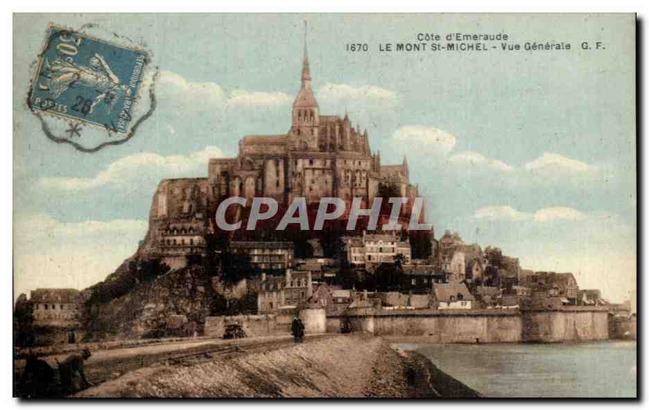 CPA Cote d'Emeraude Le Mont St Michel Vue Generale