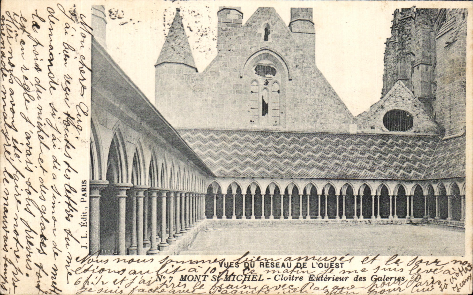 CPA Vues Du Reseau Du L'Ouest Mont Saint Michel Cloitre Exterieur des Galerles