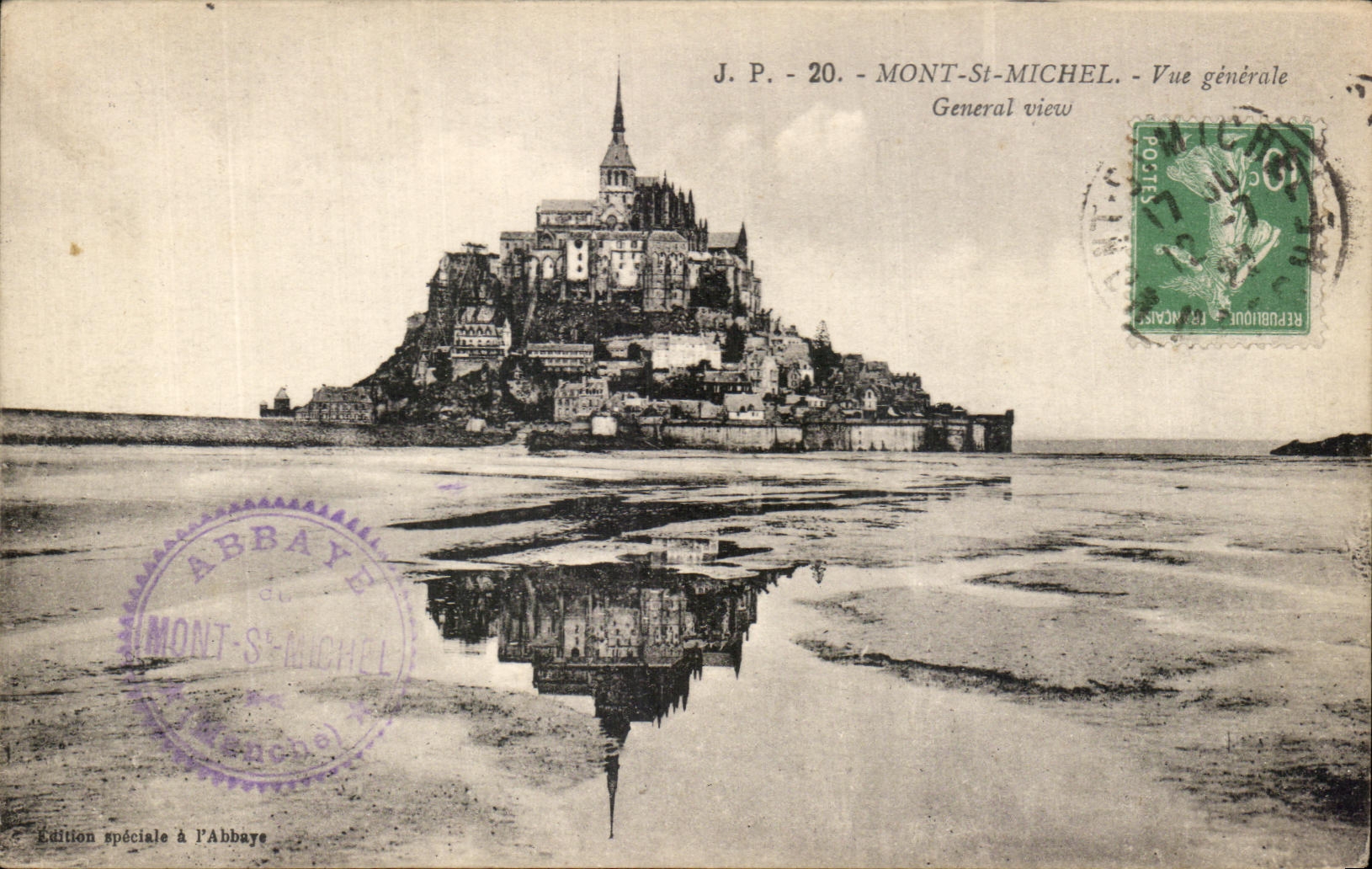 Mont-Saint-Michel — Vue générale — J.P. - 20 - Édition spéciale à l'Abbaye