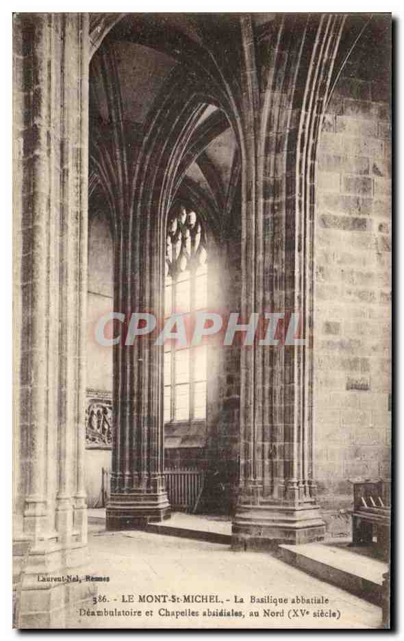 CPA Le Mont Saint Michel La Basilique Abbatiale Deambulatoire Et Chapelles Absidiales Au Nord