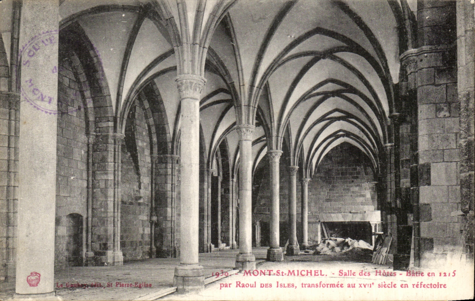 Mont-Saint-Michel — Salle des Hôtes — éditeur Le Daukey, n° série non visible