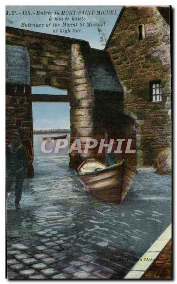 CPA Entree Du Mont Saint Michel A Maree Haute 