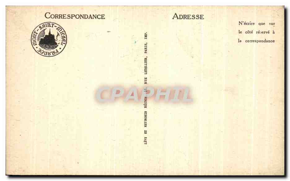 CPA Le Mont Saint Michel Les Voitures De Genets Pecheurs — Verso
