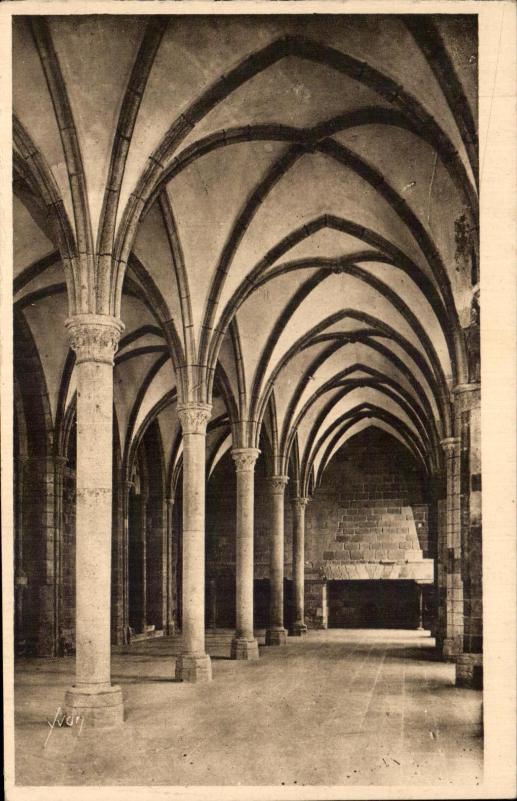 CPA La Douce France Le Mont St Michel Abbaye Salle Des Hotes