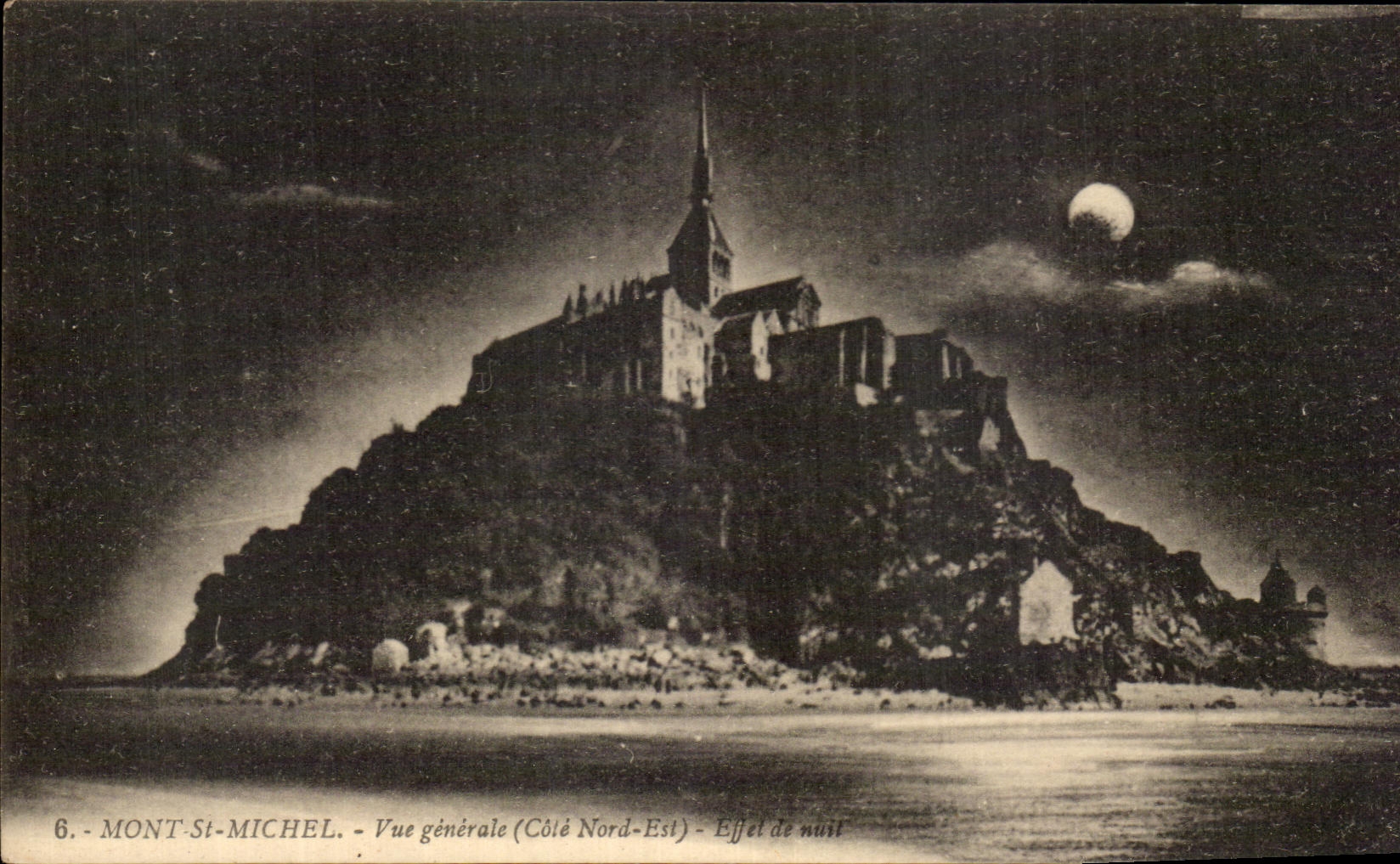 CPA Mont St MIchel Vue Generale Effet De Nuit