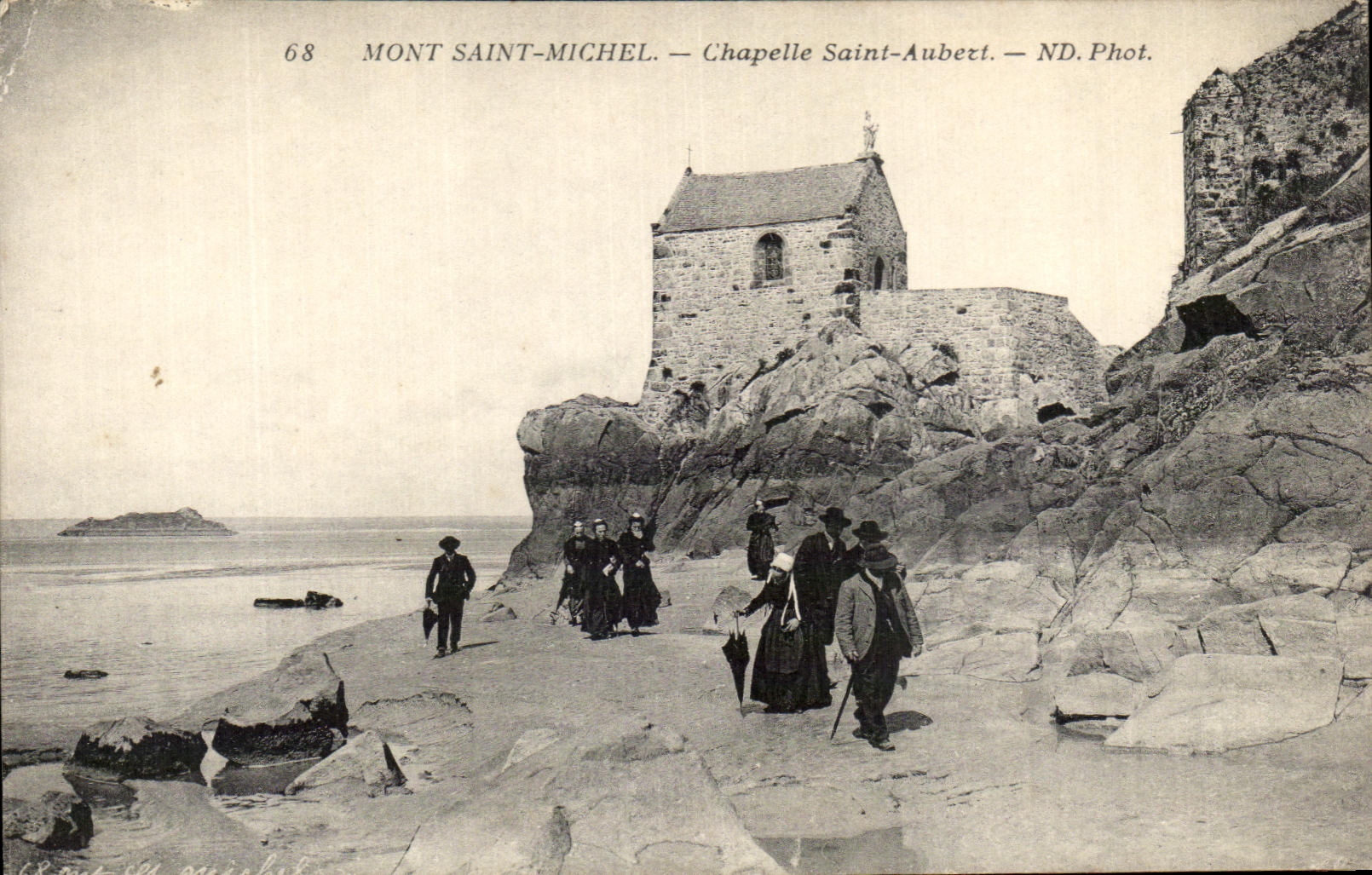 CPA Le Mont St Michel Chapelle Saint Aubert 