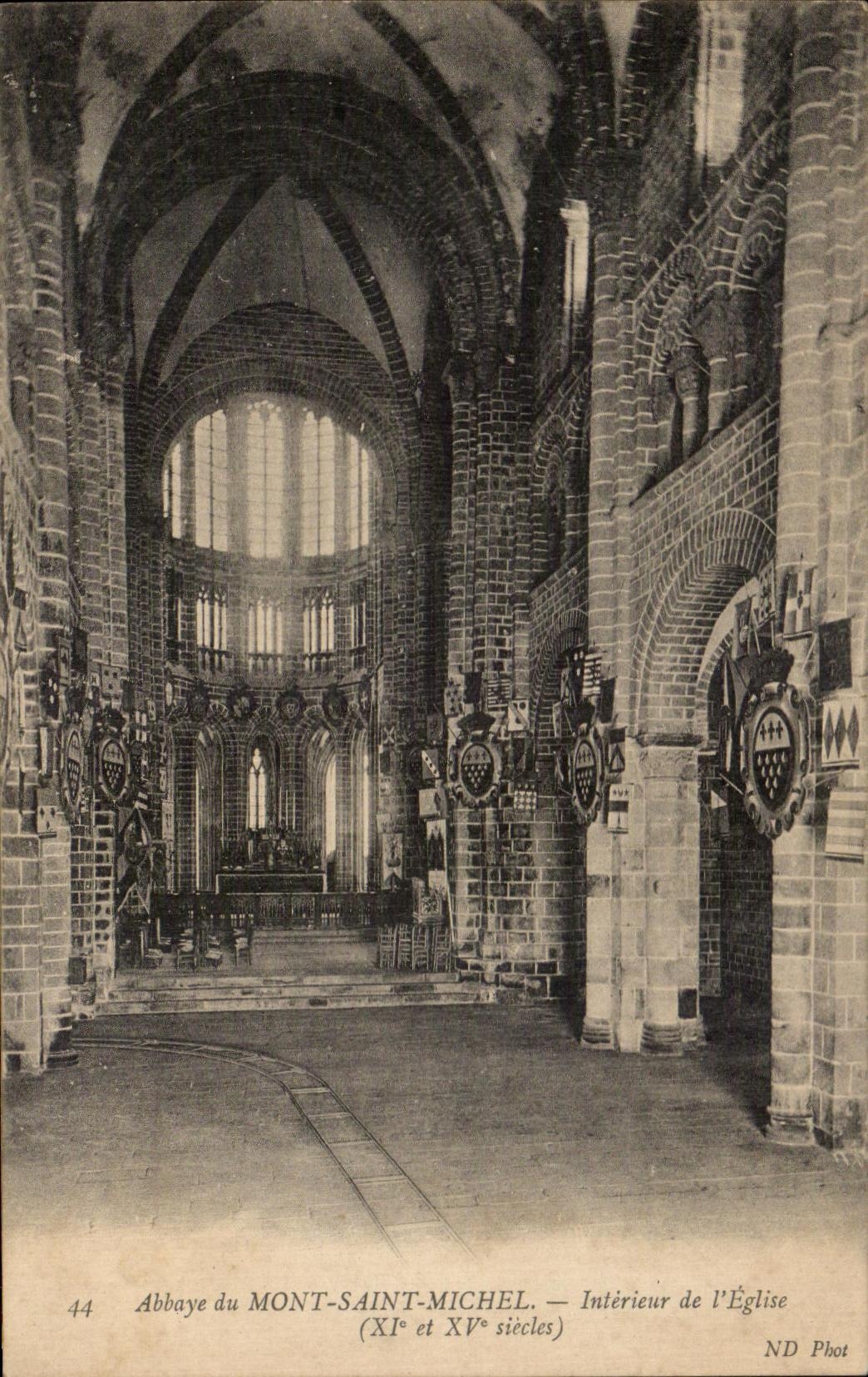 CPA Le Mont St Michel Abbaye Interieur de L'eglise