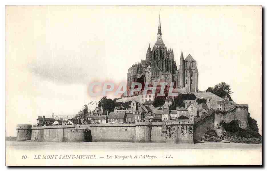 Le Mont Saint-Michel — Les Remparts et l'Abbaye — LL. n°10