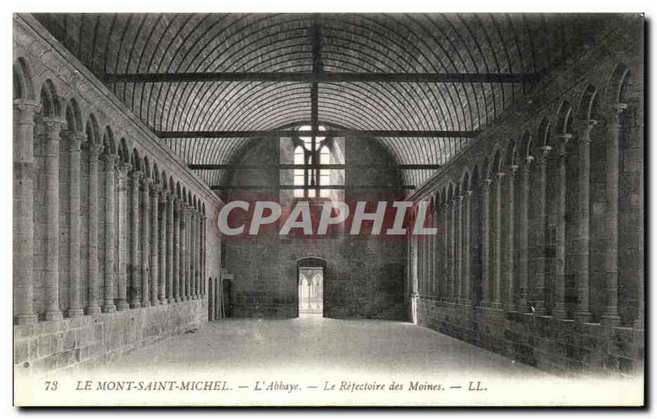 CPA Le Mont Saint Michel L'Abbaye Le Refectoire des Moines