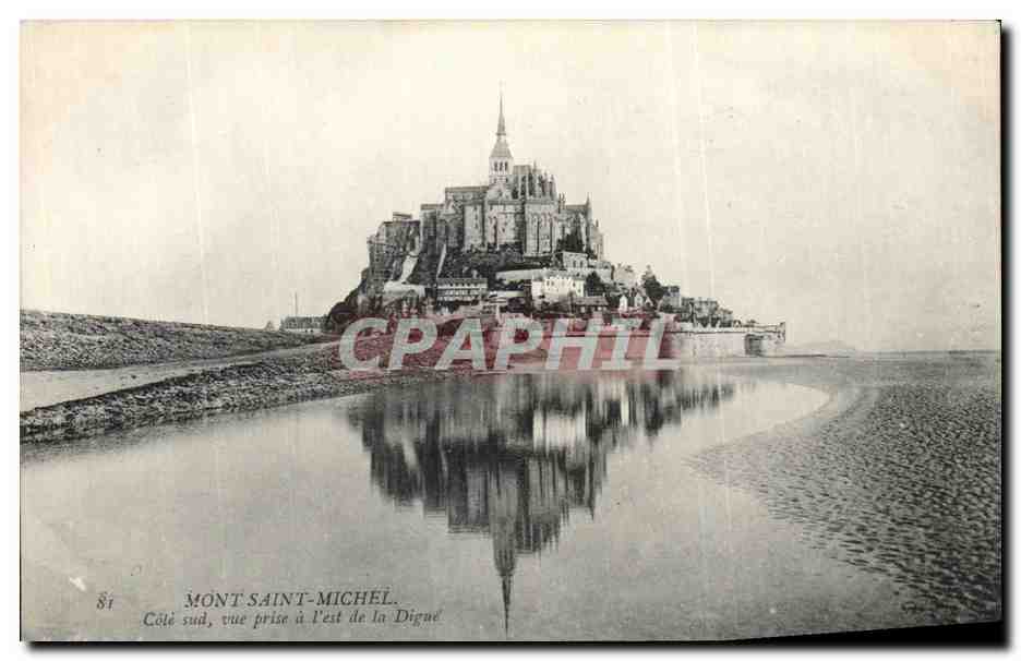 Mont Saint-Michel — vue du côté sud prise à l'est de la Digne — éditeur non identifié, n° de série 81