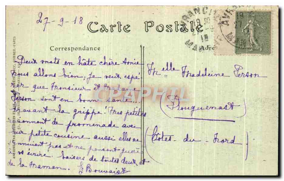 CPA Mont Saint Michel Cote du nord est Pecheurs — Rückseite
