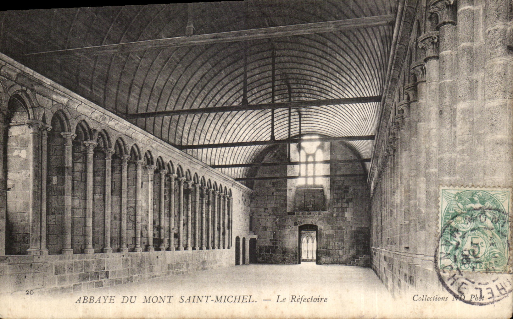 CPA Abbaye du Mont Saint Michel Le Refectoire