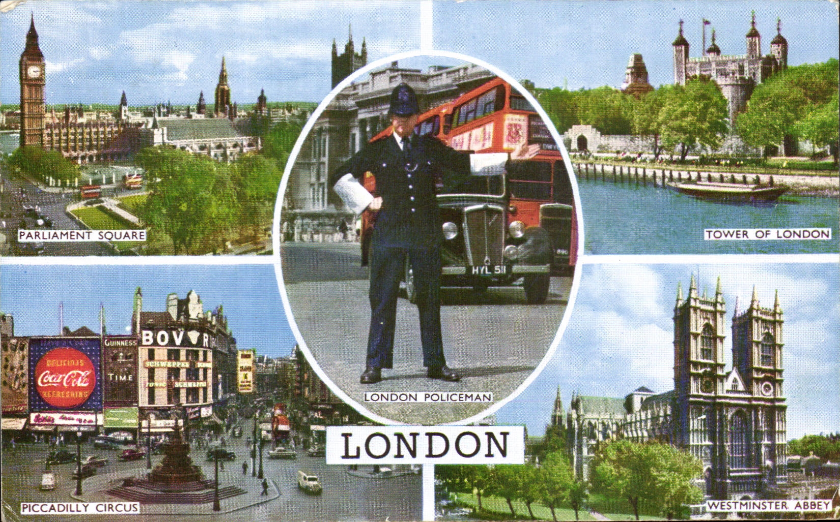 CPA London Policeman Parliament Square Tower of London Piccadilly Circus 