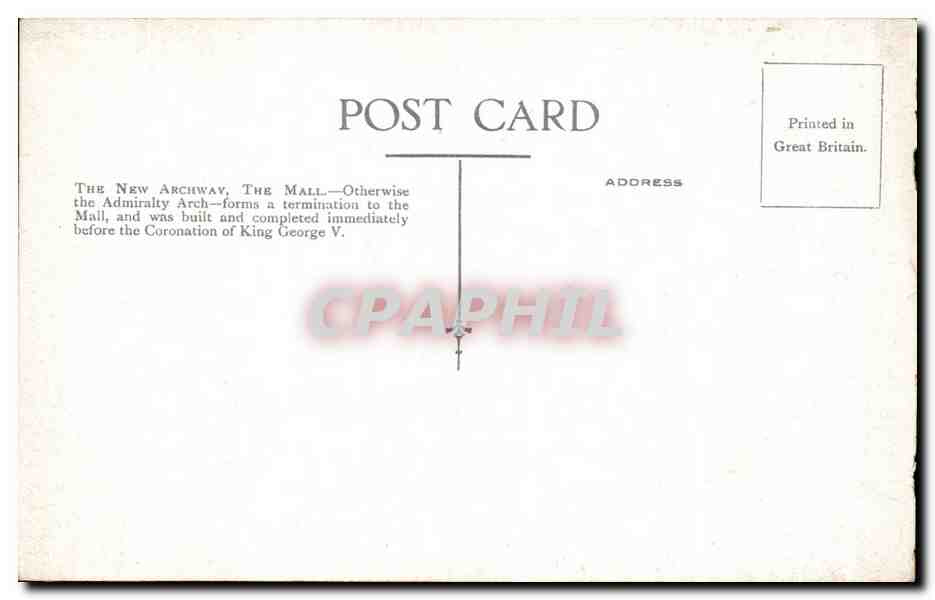 CPA The Admiralty Arch The Mall London — Rückseite