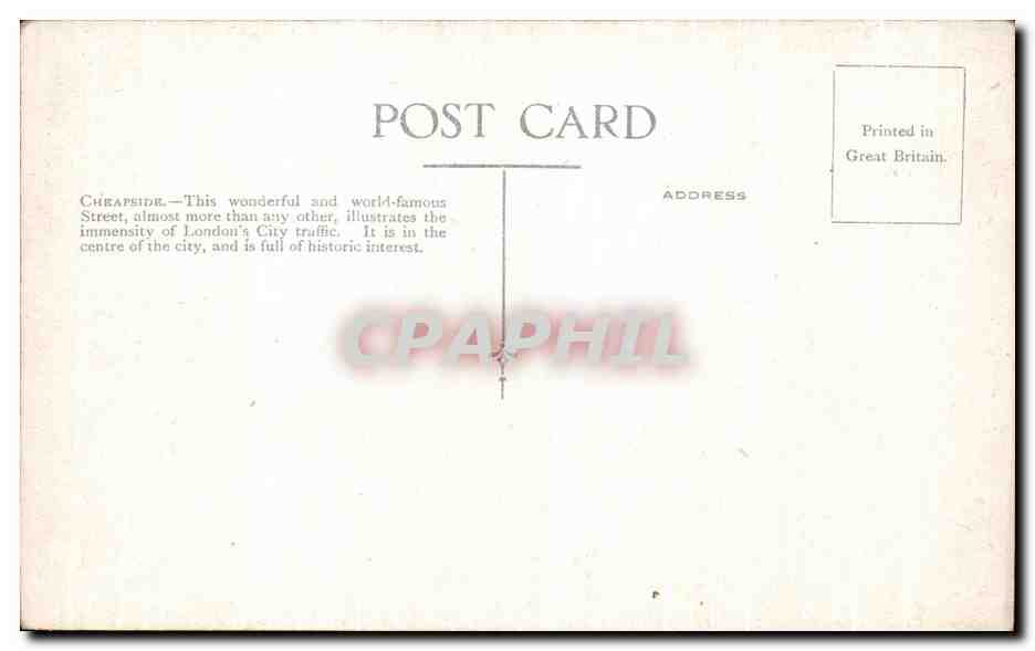CPA Cheapside London — Verso