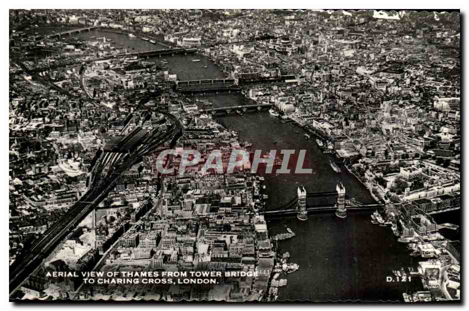 CPA Aerival View Of Thames From Tower Bridges To Charing Cross London