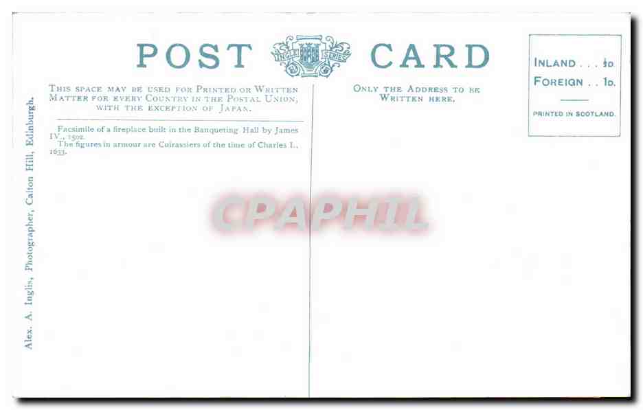 CPA Fire Place Banqueting Hall Edinburgh Castle — Back