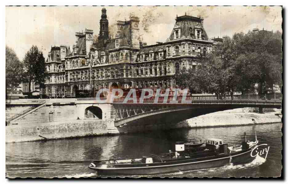 CPA Paris Ses Merveilles L'Hotel de Ville et le pont d'Arcole