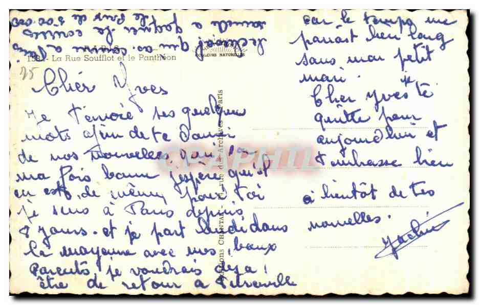 CPA Paris La Rue Soufflot Et Le Pantheon — Rückseite