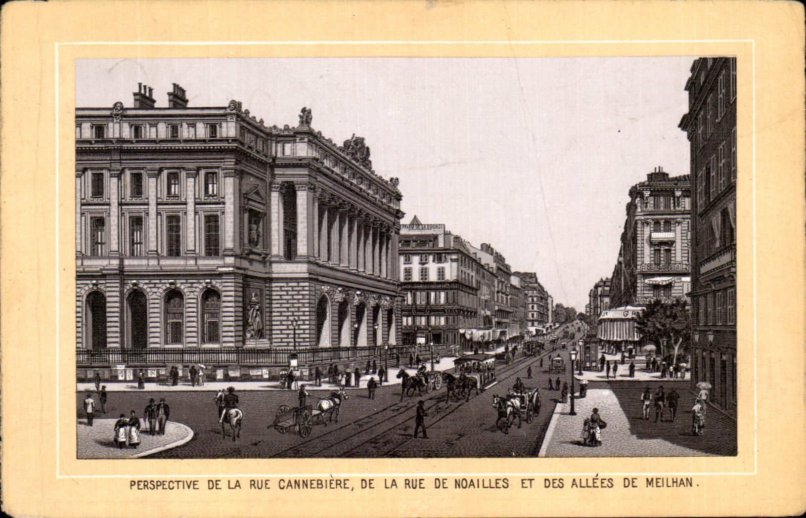 CPA Perspective De La Rue Cannebiere De La De Noailles et Des Allees De Meilhan Marseille