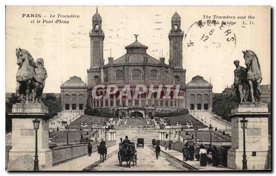 CPA Paris Le Trocadero et le Pont d'Iena