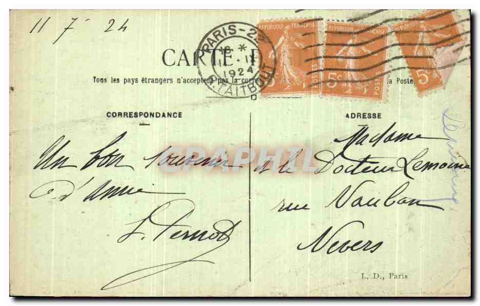 CPA Paris Le Trocadero et le Pont d'Iena — Verso