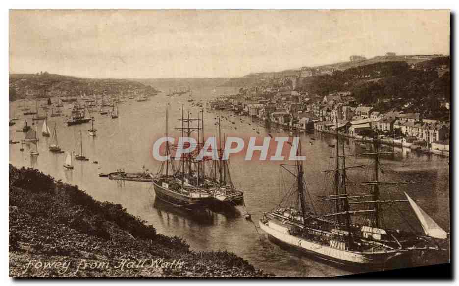 CPA Fowey From Hall Walls Bateaux