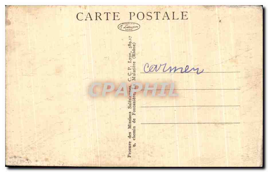 CPA Missions Salesiennes Combien dans ma Main Siam  — Rückseite