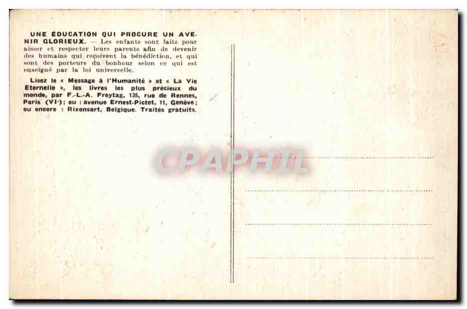 CPA Les Enfants Du Royaume de la Paix Croquet — Rückseite
