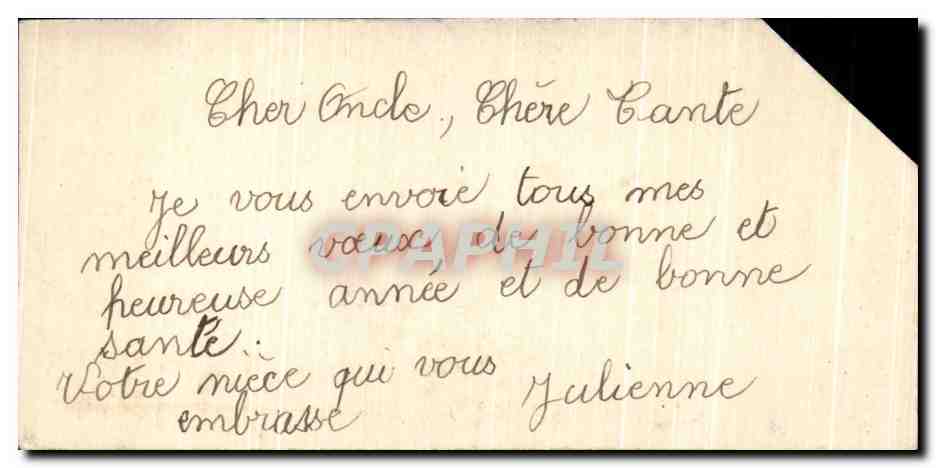 CPA Bonne Annee — Verso