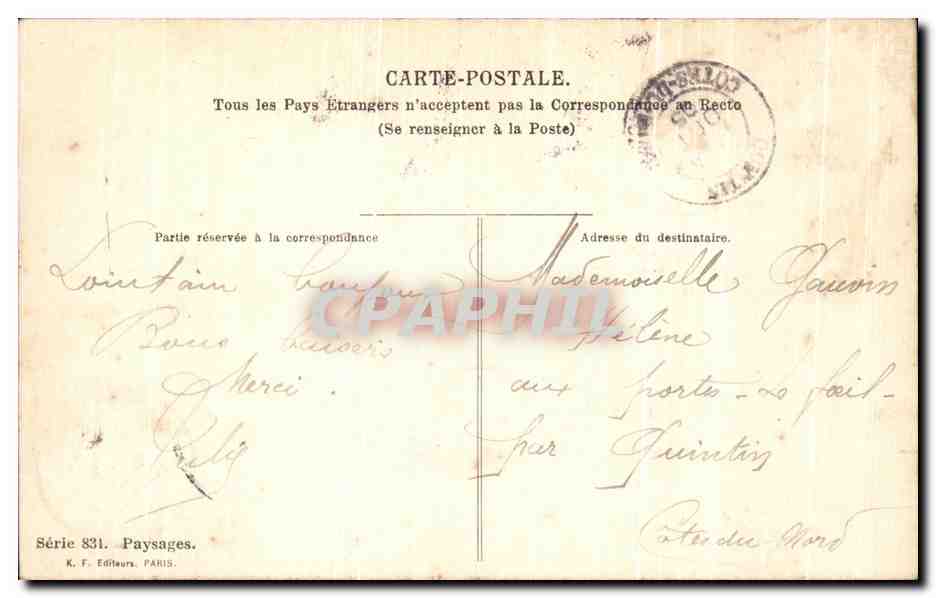 CPA Ville au bord de l'eau — Verso