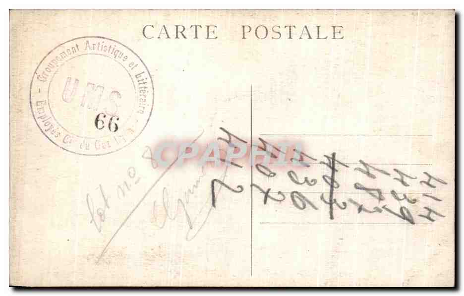 Intérieur de scène — Grupement Artistique et Littéraire U.M.S. — Éditeur U.M.S. n°66 — Verso