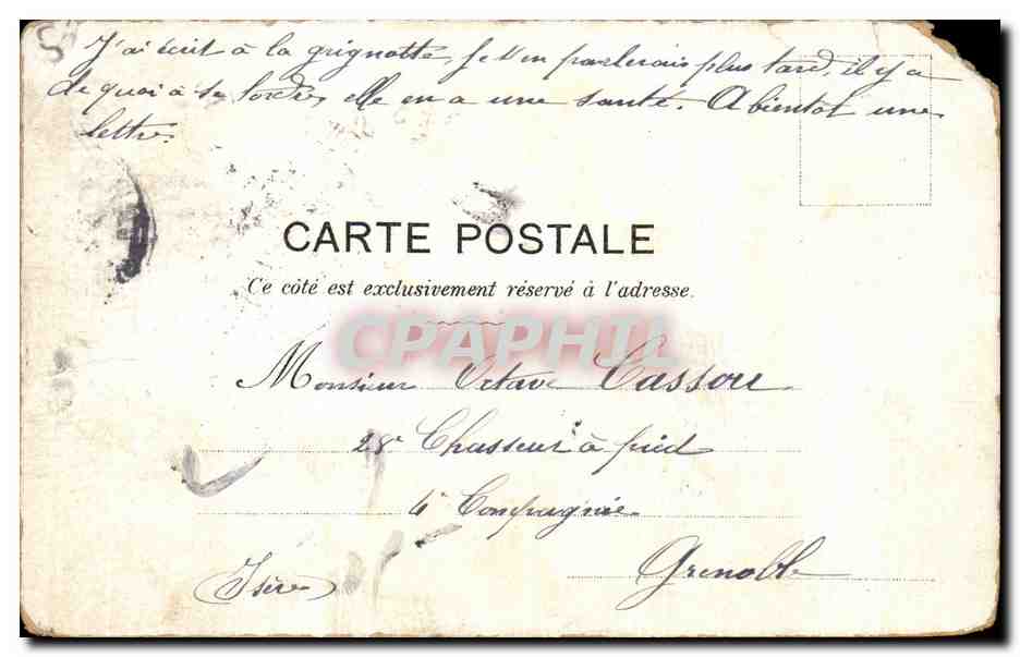 CPA Confidence J'en bave des pieds Militaria — Verso