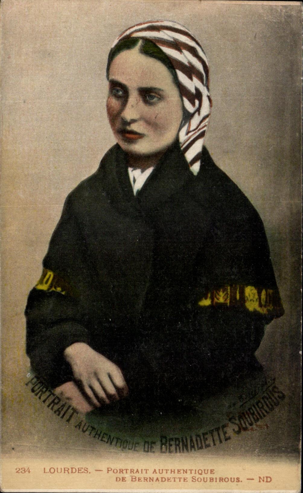 CPA Lourdes Portrait Authentique De Bernadette Soubirous