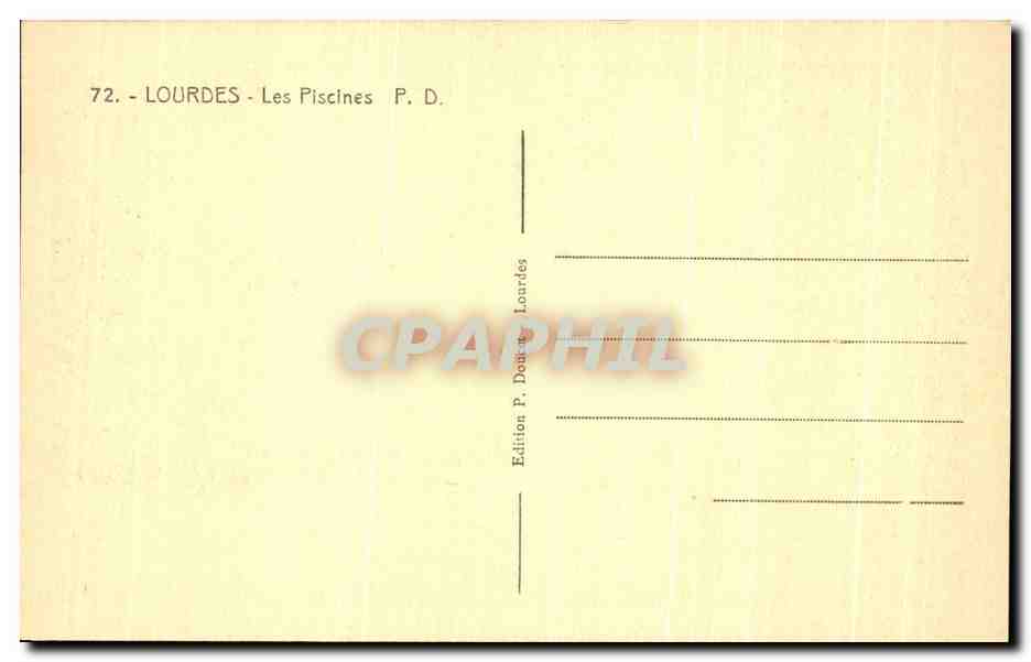 CPA Lourdes Les Piscines — Verso