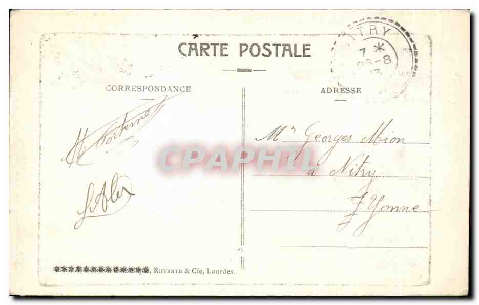 CPA Lourdes La Chateau Fort — Verso