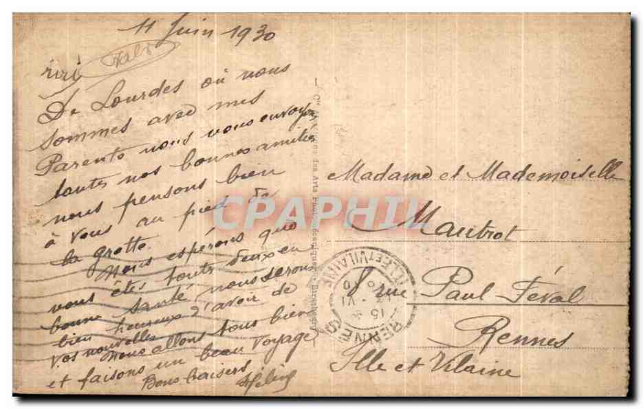 CPA Lourdes La Vallee et la Gave — Verso