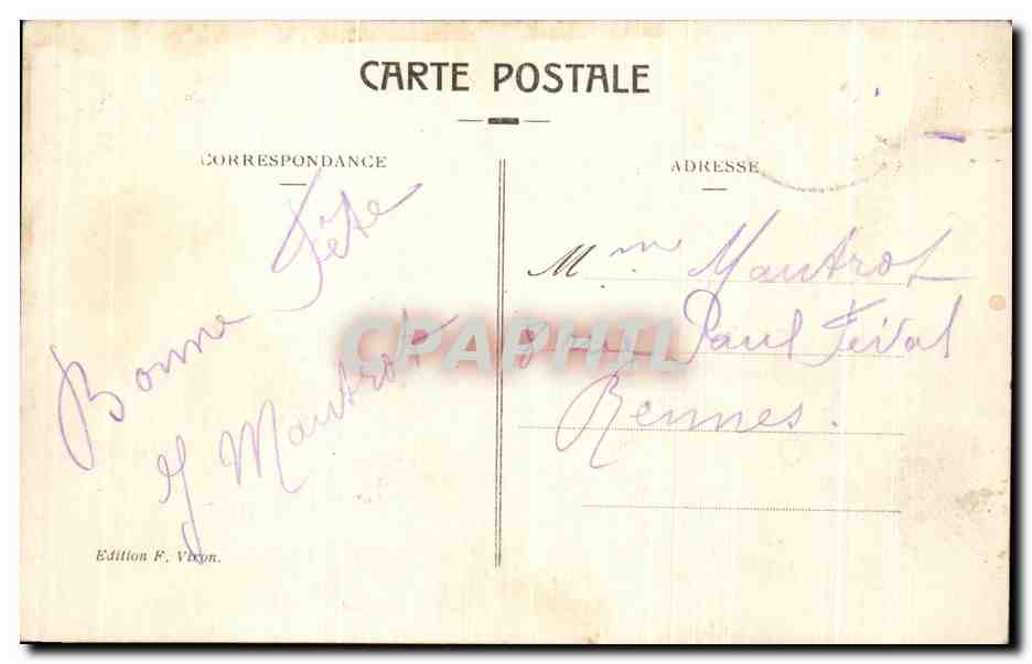 CPA Lourdes Le Chateau Fort — Verso