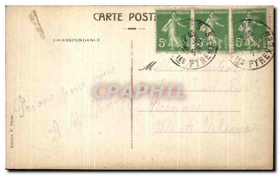 CPA Lourdes L'Apparition — Verso
