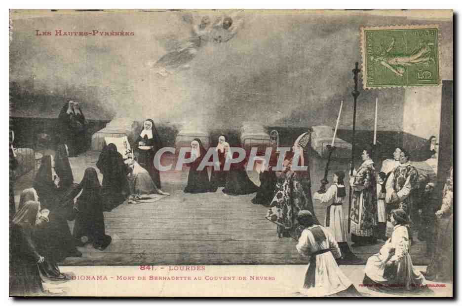 CPA Lourdes Diorama Mort Dn Bernadette Au Couvent de Nevers