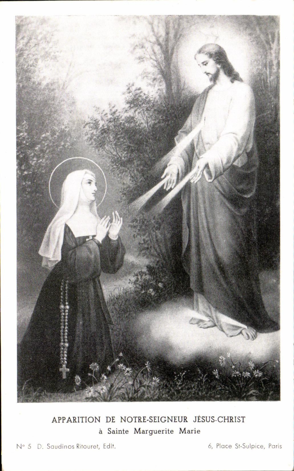 CPA Apparition De Notre Deigneur Jesus Christ a Sainte Marguerite Marie 