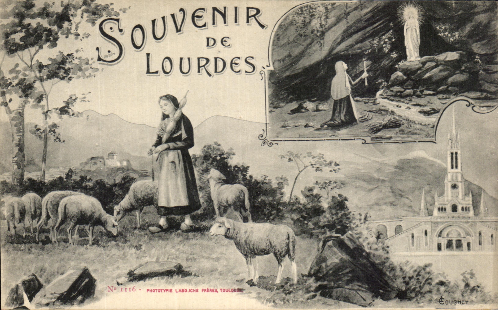 CPA Souvenir De Lourdes Moutons
